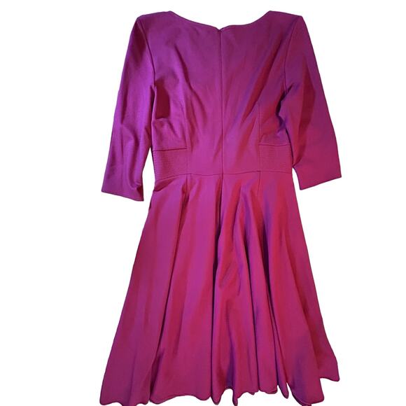 LaVia 18 Cranberry Knit Fit and Flare Dress - Size 46 EU - US 16 - Picture 12 of 13